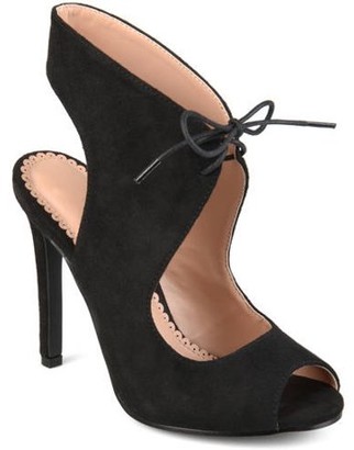 Brinley Co. Brinley Women's Ankle Strap Faux Suede Open Toe Lace-up High Heels