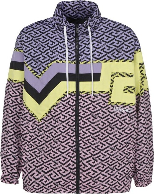 Versace Men's Black Jacquard Monogram Windbreaker Hooded Jacket, Brand Size  50 (US Size 40) 1002975-1A02156-1B000 - Jomashop