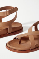 Thumbnail for your product : PORTE & PAIRE + Frankie Shop Leather Sandals - Brown