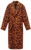 Thumbnail for your product : Rochas Oversized Leopard-print Alpaca-blend Coat - Orange Multi