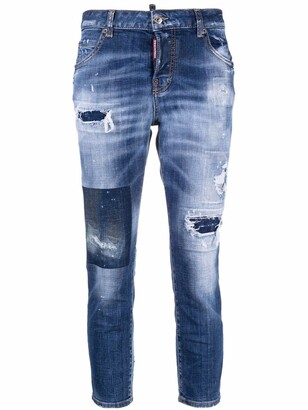DSQUARED2 Ripped-Detail Denim Jeans