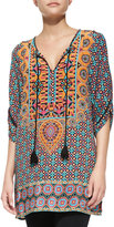 Thumbnail for your product : Tolani Camryn Silk Printed Long Tunic, Orange, Women's