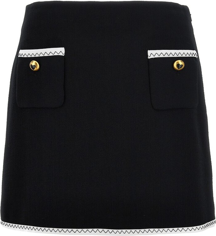 Moschino Heart Buttoned Mini Skirt