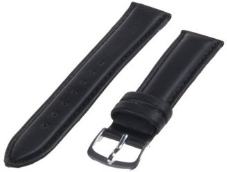 Republic Men's Smooth Leather Watch Strap 18mm Regular Length, Black