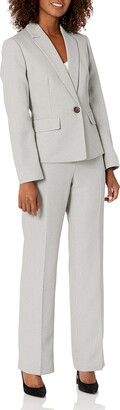 Le Suit Womens Tonal Stripe 1 Button Jacket with Zipper Pockets & Kate Pant 