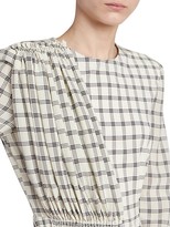 Thumbnail for your product : Givenchy Asymmetric Silk Plaid Midi Dress