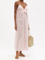 Thumbnail for your product : GALANTHYA Guadalupe America Rose-print Cotton Dress - Light Pink