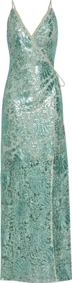 Maria Lucia Hohan Zita Sequin-embellished Embroidered Tulle Wrap Gown