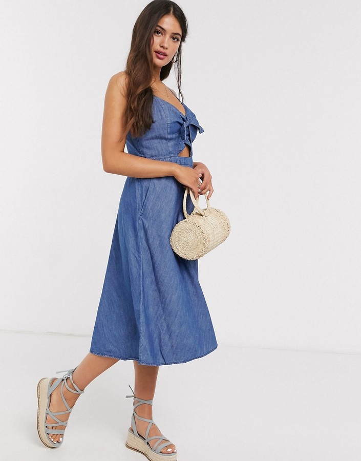 abercrombie button up midi dress