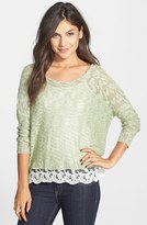 Thumbnail for your product : Love By Design Crochet Hem Sweater (Juniors)