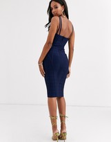 Thumbnail for your product : Band Of Stars extreme bandage strappy bust paneled midi dress in navy