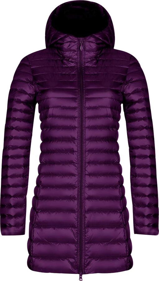 Pengniao Lightweight Long Down Jacket Women with Hood Womens Packable