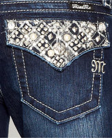 Thumbnail for your product : Miss Me Rhinestone Flap-Pocket Skinny Jeans, Dark Blue Wash