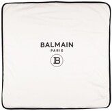 Thumbnail for your product : Balmain Logo print cotton blanket