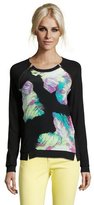 Thumbnail for your product : Gemma black stretch zipper detail printed silk 'Lahaina' pullover