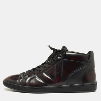 Louis Vuitton men's 6.5 USA Black Damier Patent High-Top Magnificent  Sneaker Leather ref.298340 - Joli Closet
