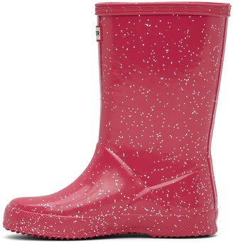 Hunter Pink First Classic Glitter Rain Boots