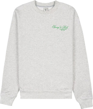 ★Sporty & Rich★ Logo Print Sweatshirt Gray CR852HG CR852HG Serif Logo Hoodie - Heather Gray/Navy – Sporty & Rich