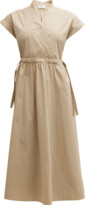 Thumbnail for your product : Marella Troupe Cap-Sleeve Drawstring Poplin Midi Dress