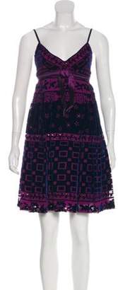 Anna Sui Embellished Velvet Dress Purple Embellished Velvet Dress