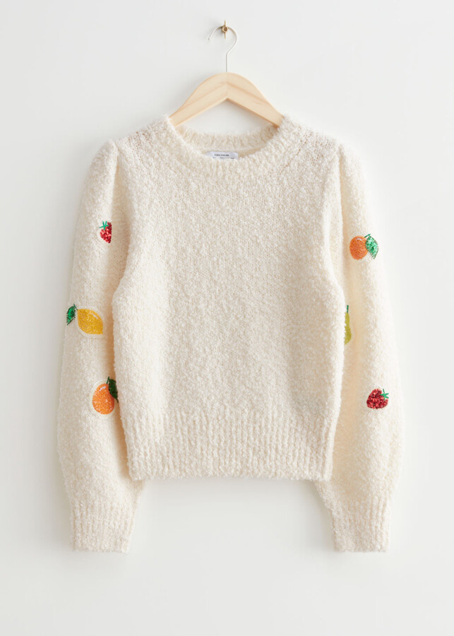 And other stories Sequin Patch Knit Sweater ShopStyle