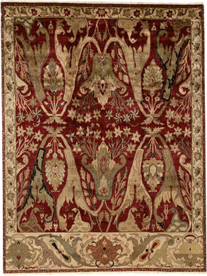Bokara Rug Co. Inc. High-Quality Hand-Knotted Red And Cream Area Rug