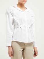 Thumbnail for your product : Palmer Harding Trap Ruffled Cotton-blend Shirt - White