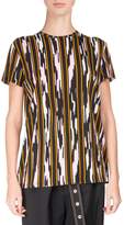 Thumbnail for your product : Proenza Schouler Ikat-Striped Cotton T-Shirt, Multi Pattern