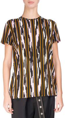 Proenza Schouler Ikat-Striped Cotton T-Shirt, Multi Pattern