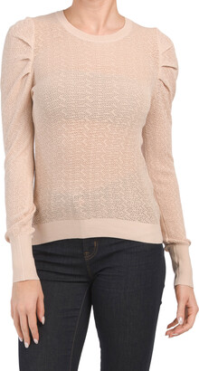 Long Sleeve Puff Shoulder Sweater