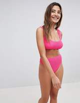 Thumbnail for your product : ASOS Design Mix And Match Crinkle Crop Bikini Top