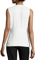 Thumbnail for your product : 1 STATE Asymmetric Zip-Front Crepe Vest, Cloud