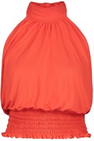 Thumbnail for your product : boohoo Halter Neck Shirred Hem Beach Top