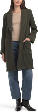 TJMAXX Wool Blend Solid Coat, Polyester/Acrylic/Wool