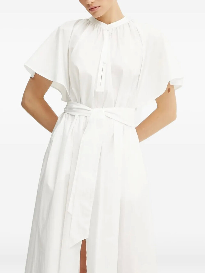 Forte Forte Flutter-Sleeve Belted Maxi Dress