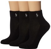 Thumbnail for your product : Lauren Ralph Lauren Cushion Foot Mesh Top Cotton Quarter 3 Pack Women's Quarter Length Socks Shoes