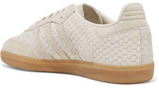 adidas Samba Suede-trimmed Snake-effect Leather Sneakers - Off-white -  ShopStyle