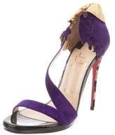 Thumbnail for your product : Christian Louboutin Suede Ruffled Pumps Purple Suede Ruffled Pumps