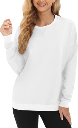 Plus Size Slouchy Sweatshirt for Women Casual Long Sleeve Crewneck  Pullovers Tops Basic Oversized Solid Sweatshirts