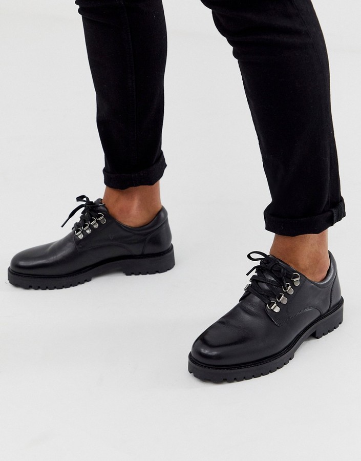 Walk London sean hiker shoes in black leather - ShopStyle