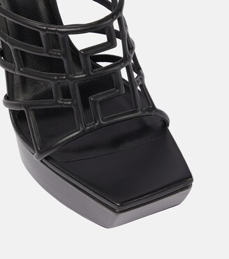 Versace Greca Maze leather platform sandals