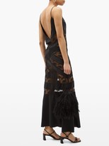 Thumbnail for your product : Sir - Aries Chantilly-lace Silk-charmeuse Slip Dress - Black