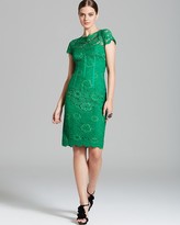 Thumbnail for your product : Monique Lhuillier ML Lace Dress - Cap Sleeve Sheath