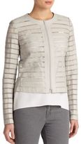 Thumbnail for your product : Lafayette 148 New York Leather & Silk Catrice Jacket