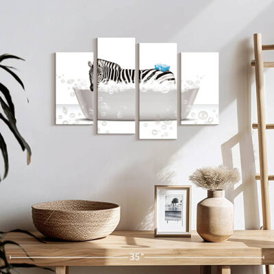 Ebern Designs Bathtub Brampt Zebra