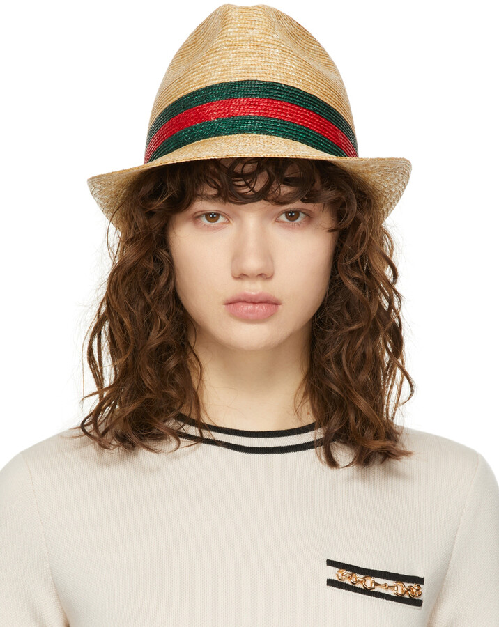 Gucci Beige Straw Fedora - ShopStyle Hats