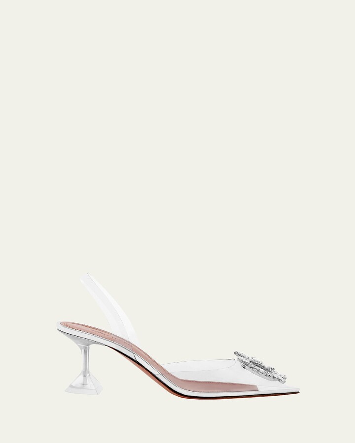 Amina Muaddi Begum Clear Crystal Slingback Pumps