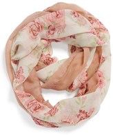 Thumbnail for your product : David & Young 'Rose' Floral Infinity Scarf (Juniors)