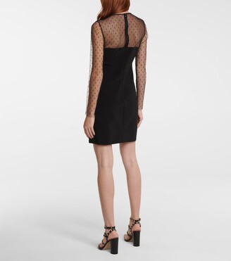 RED Valentino Cady with point d'esprit tulle minidress