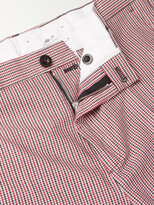 Thumbnail for your product : Mr P. Tapered Puppytooth Stretch-Cotton Golf Trousers - Men - Pink - UK/US 34